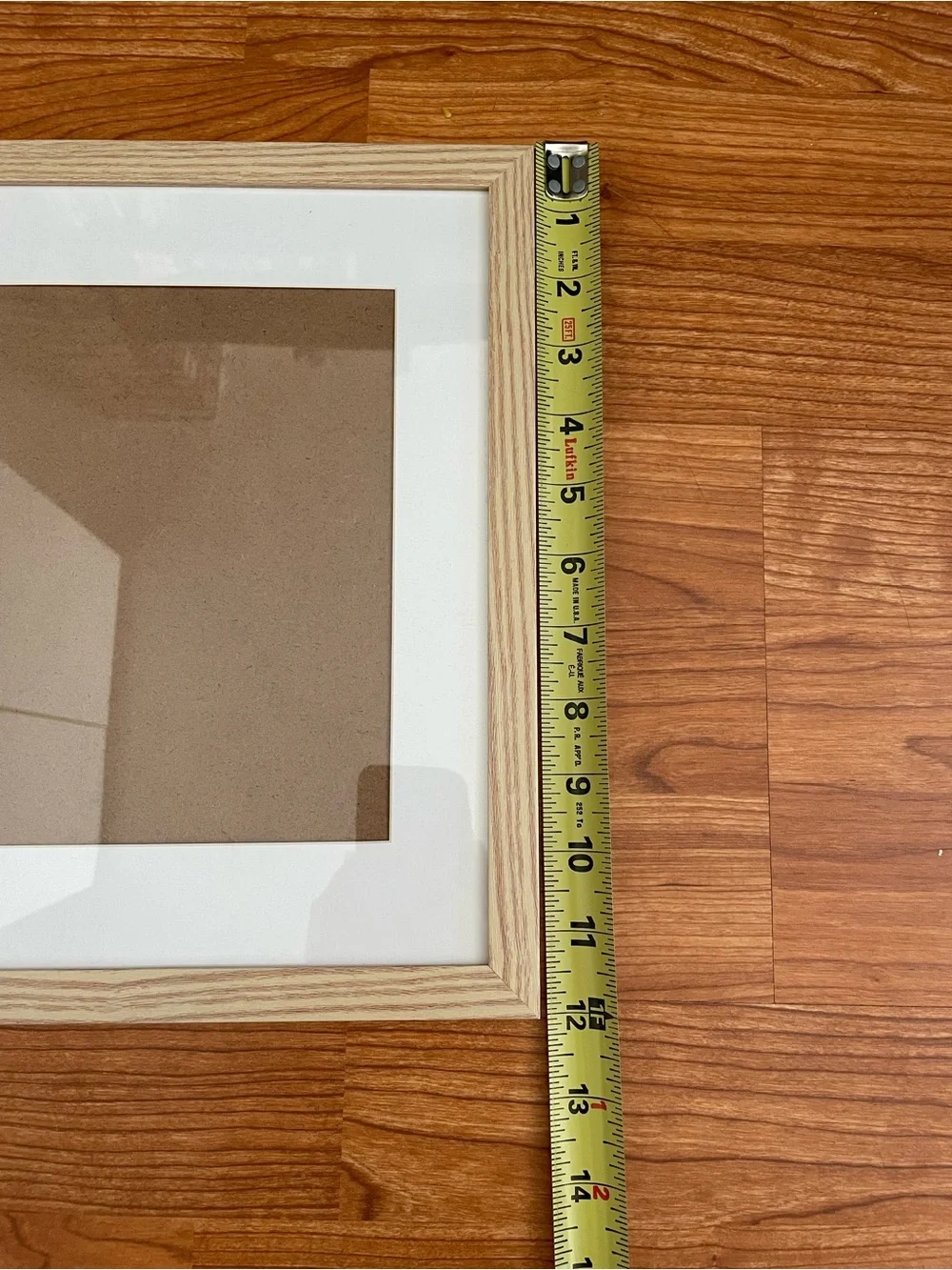 8.5x11 Light wood picture frame with white matting
